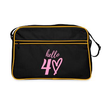 bonjour 40. 40e anniversaire - Sac Retro - noir/or - Devant
