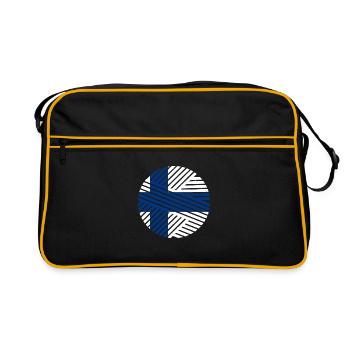 Finlande Drapeau Suomi Drapeau finlandais utilisé Look - Sac Retro - noir/or - Devant