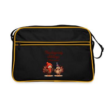 Thanksgiving Siblings - Retro Bag - black/gold - Front