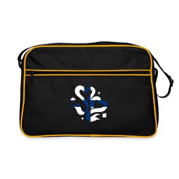 Finlande Drapeau Suomi Drapeau finlandais utilisé Look - Sac Retro - noir/or - Devant