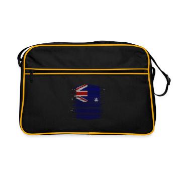 Drapeau australien abaissé sous drapeau australien - Sac Retro - noir/or - Devant