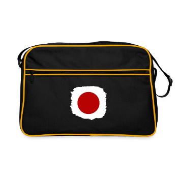 Japan Flag Used Look Nihon Japanese Flag - Retro Bag - black/gold - Front
