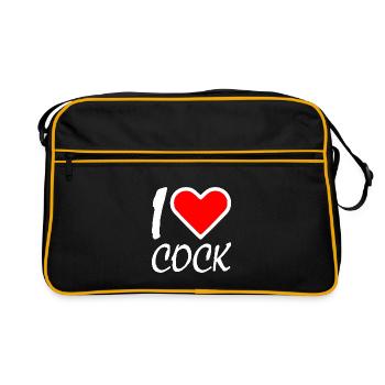 I love cock - Sac Retro - noir/or - Devant