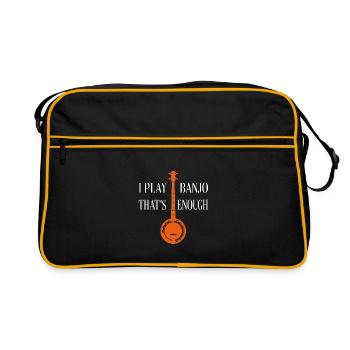 Je joue du banjo ça suffit - Banjo silhouette - Sac Retro - noir/or - Devant