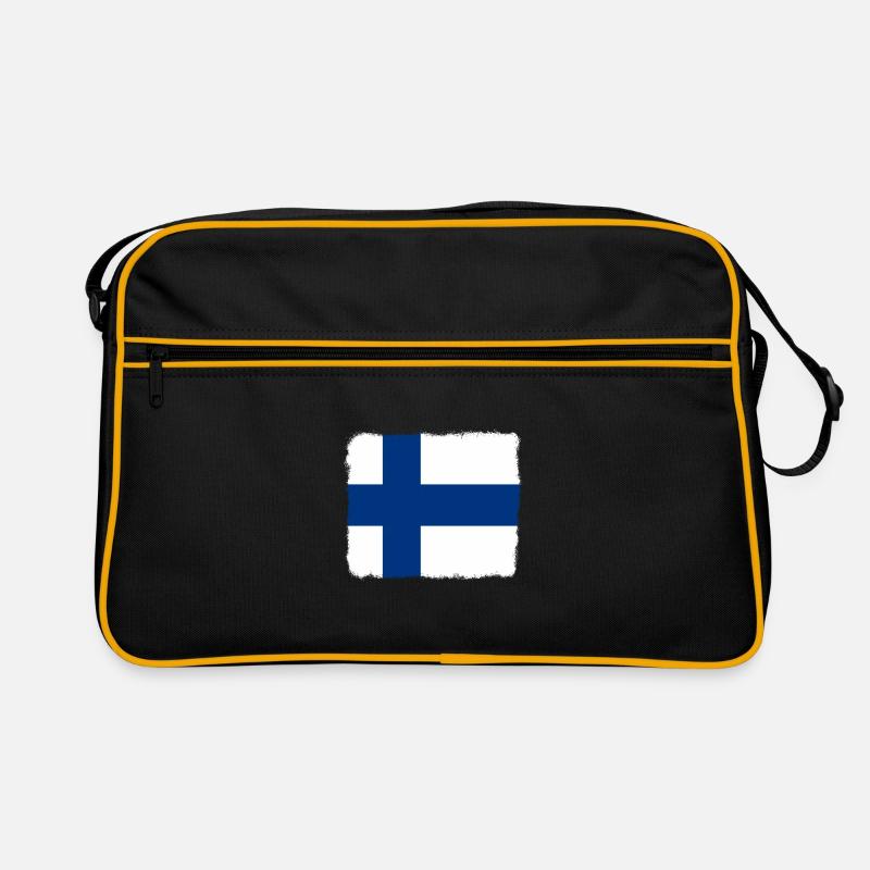 Drapeau de la Finlande Suomi Drapeau finlandais Look utilisé Sac Retro