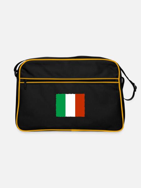 Italy Flag Vintage Italian Flag Used Look - Retro Bag - black/gold - Front