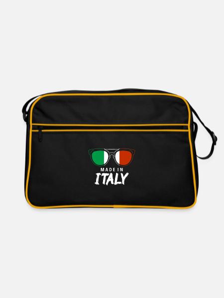 Italy Flag Sunglasses Italian Flag Cool - Retro Bag - black/gold - Front