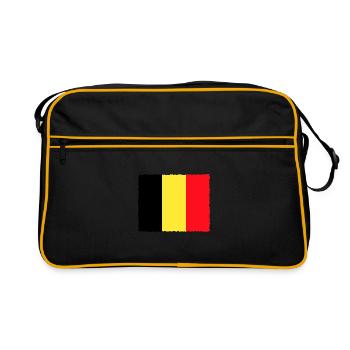 Drapeau de la Belgique Drapeau belge Vintage Look vieilli - Sac Retro - noir/or - Devant