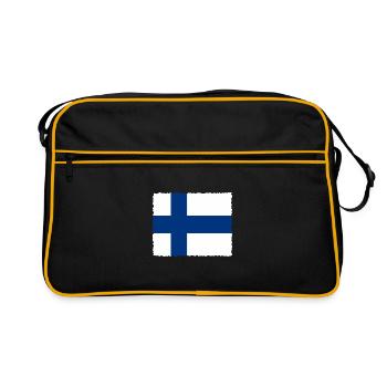 Finlande Drapeau Suomi Drapeau finlandais utilisé Look - Sac Retro - noir/or - Devant
