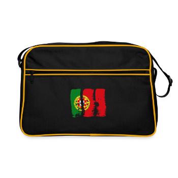 Drapeau du Portugal Utilisé Look Drapeau portugais - Sac Retro - noir/or - Devant