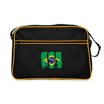 Drapeau du Brésil Drapeau de l’Amérique du Sud - Sac Retro - noir/or - Devant