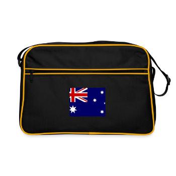 Drapeau de l’Australie sous le drapeau australien - Sac Retro - noir/or - Devant