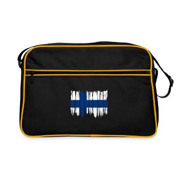 Finland Flag Suomi Finnish Flag Used Look - Retro Bag - black/gold - Front