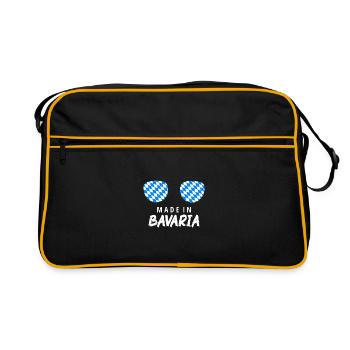 Drapeau de Bavière utilisé Look drapeau bavarois Vintage - Sac Retro - noir/or - Devant