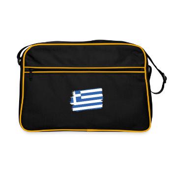 Drapeau de la Grèce Hellas Athènes Drapeau grec - Sac Retro - noir/or - Devant