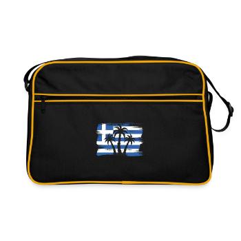 Drapeau de la Grèce Hellas Athènes Drapeau grec - Sac Retro - noir/or - Devant