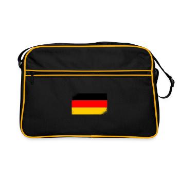 Drapeau de l’Allemagne Drapeau allemand Utilisé Look Homeland - Sac Retro - noir/or - Devant
