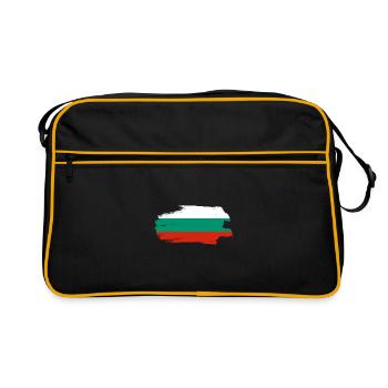 Bulgarien Flagge Bulgarische Fahne Goldstrand - Retro Tasche - Schwarz/Gold - Vorne