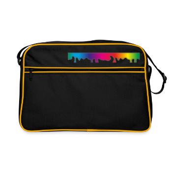 maler painter pinsel paint farbe artist color colo - Retro Tasche - Schwarz/Gold - Vorne