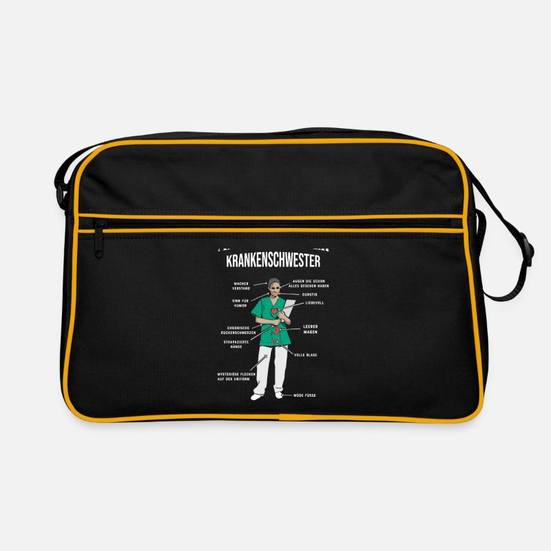Anatomie einer Krankenschwester - Retro Tasche - Schwarz/Gold