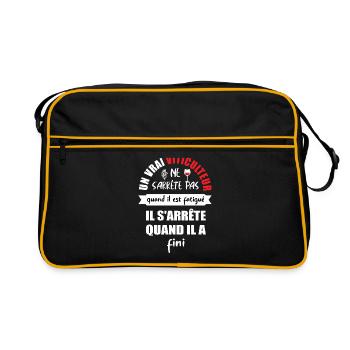 Un vrai viticulteur ne s'arrête pas t-shirt - Sac Retro - noir/or - Devant