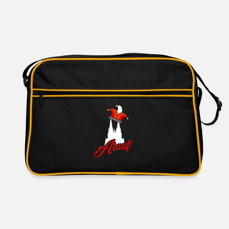 Alaaf Köln Kölsch Karneval Kölner Dom - Retro Tasche - Schwarz/Gold