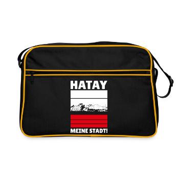 Hatay - Meine Stadt! - Retro Tasche - Schwarz/Gold - Vorne