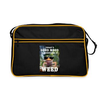 Gecko - Today's good mood is sponsored by weed - Retro Bag - black/gold - Front