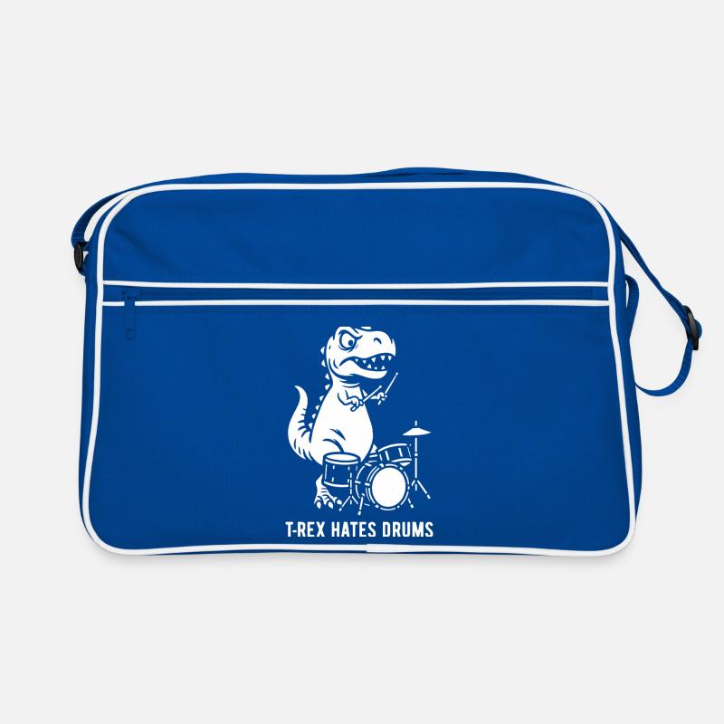 T-Rex hates drums - Drummer - Geschenk Retro Tasche