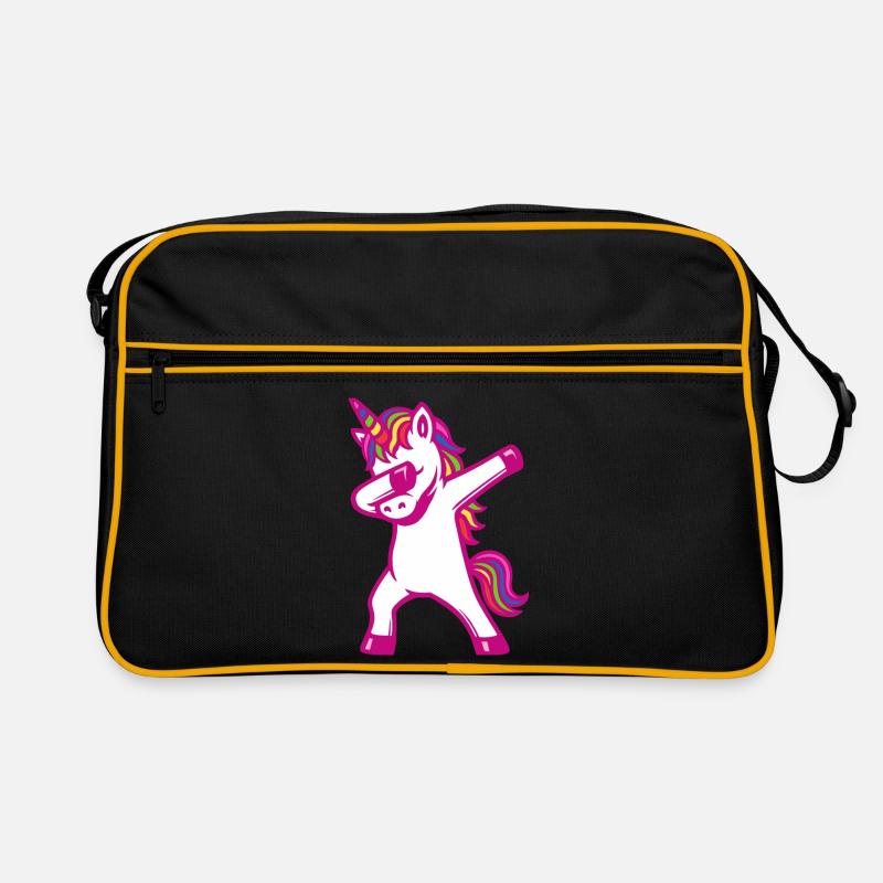 Einhorn dabbing - Regenbogen Farben - Geschenk Retro Tasche