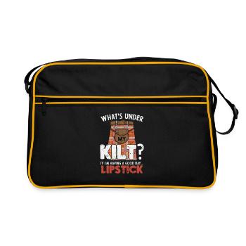 Bonne journée Quand le rouge à lèvres sous le kilt - Sac Retro - noir/or - Devant