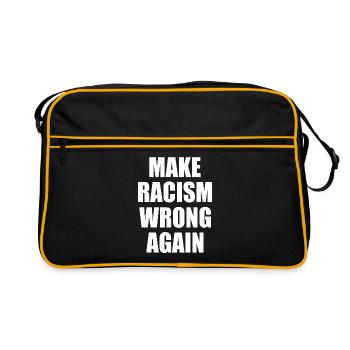 make racism wrong again - Retro Tasche - Schwarz/Gold - Vorne