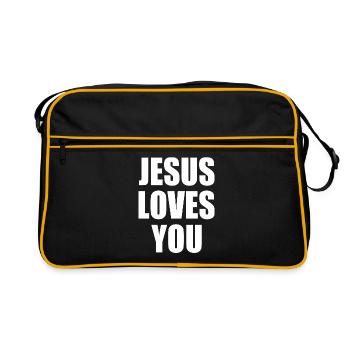 Jesus loves you - Sac Retro - noir/or - Devant