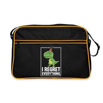 Dino Party Hat I Regret Everything - Retro Bag - black/gold - Front