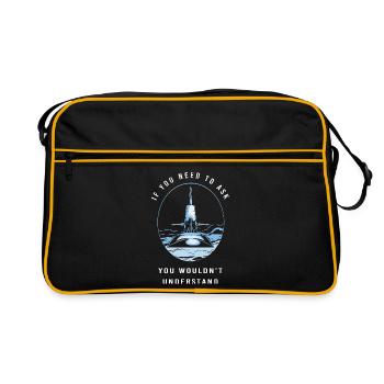 4. Juli Submarine Marine USA Uboot Veteran - Retro Tasche - Schwarz/Gold - Vorne