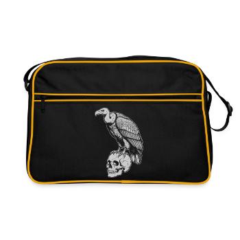 Vautour assis sur le crâne - Sac Retro - noir/or - Devant
