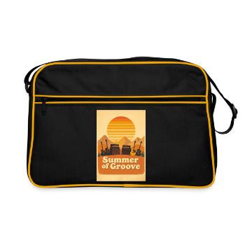 Coucher de soleil des années soixante-dix avec énergie de festival - Sac Retro - noir/or - Devant