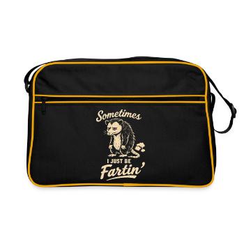 Parfois, je suis juste un homme qui pète, e - Sac Retro - noir/or - Devant