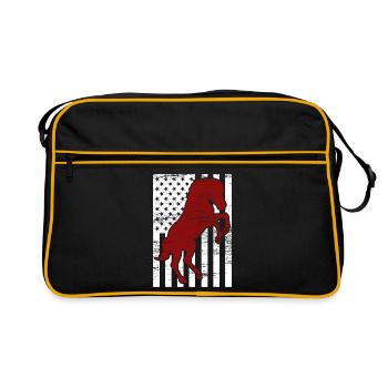 4th of July USA Horse Riding - Retro Bag - black/gold - Front