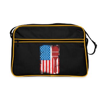 Peintre patriotique américain - Sac Retro - noir/or - Devant