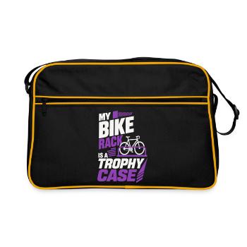 My Bike Rack Is a Trophy Case – Fahrrad Humor - Retro Tasche - Schwarz/Gold - Vorne