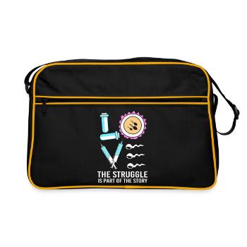 Embryo Transfer Tag Fötus - Retro Tasche - Schwarz/Gold - Vorne