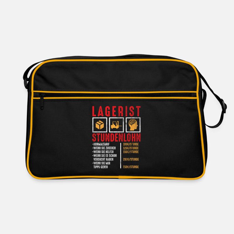 Lagerist Lager Stundenlohn lustige Geschenkidee Retro Tasche
