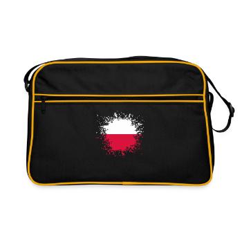 Poland flag blot stain splatter paint stain - Retro Bag - black/gold - Front