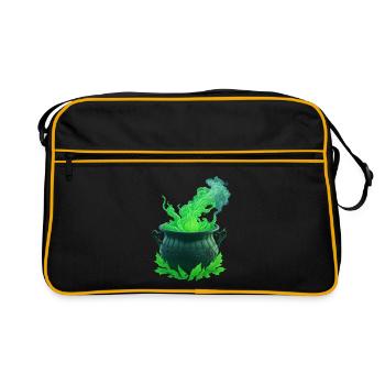 Chaudron de sorcière Halloween - Sac Retro - noir/or - Devant