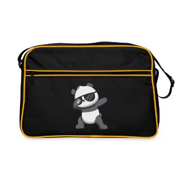 Panda Sonnenbrille - Retro Tasche - Schwarz/Gold - Vorne