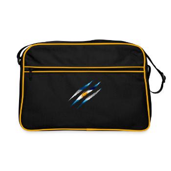 Le drapeau de l'Argentine se griffe les griffes - Sac Retro - noir/or - Devant