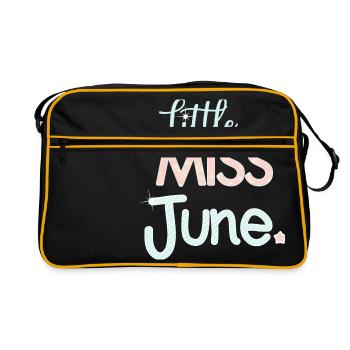 Juni Geburtstag Mädchen Miss June - Retro Tasche - Schwarz/Gold - Vorne