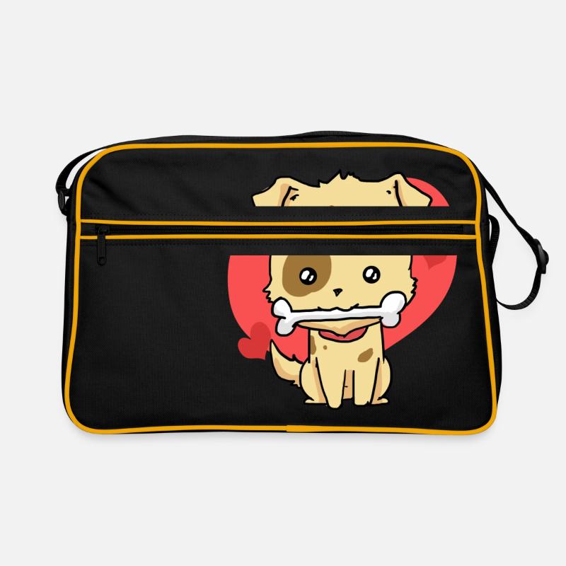 Hund - Retro Tasche - Schwarz/Gold
