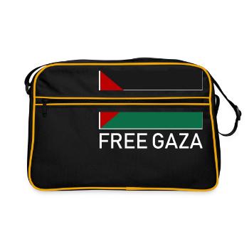 FREE GAZA Palestine Gift Idea Islam - Retro Bag - black/gold - Front